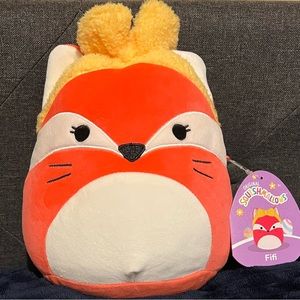 Fifi The Fox 8" Squishmallow Easter 2023 New Tags Yellow Bow Kellytoy Rare Plush